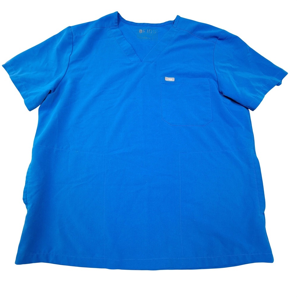 FIGS Technical Collection TM3000 V-Neck Scrub Top Royal Blue Mens XL